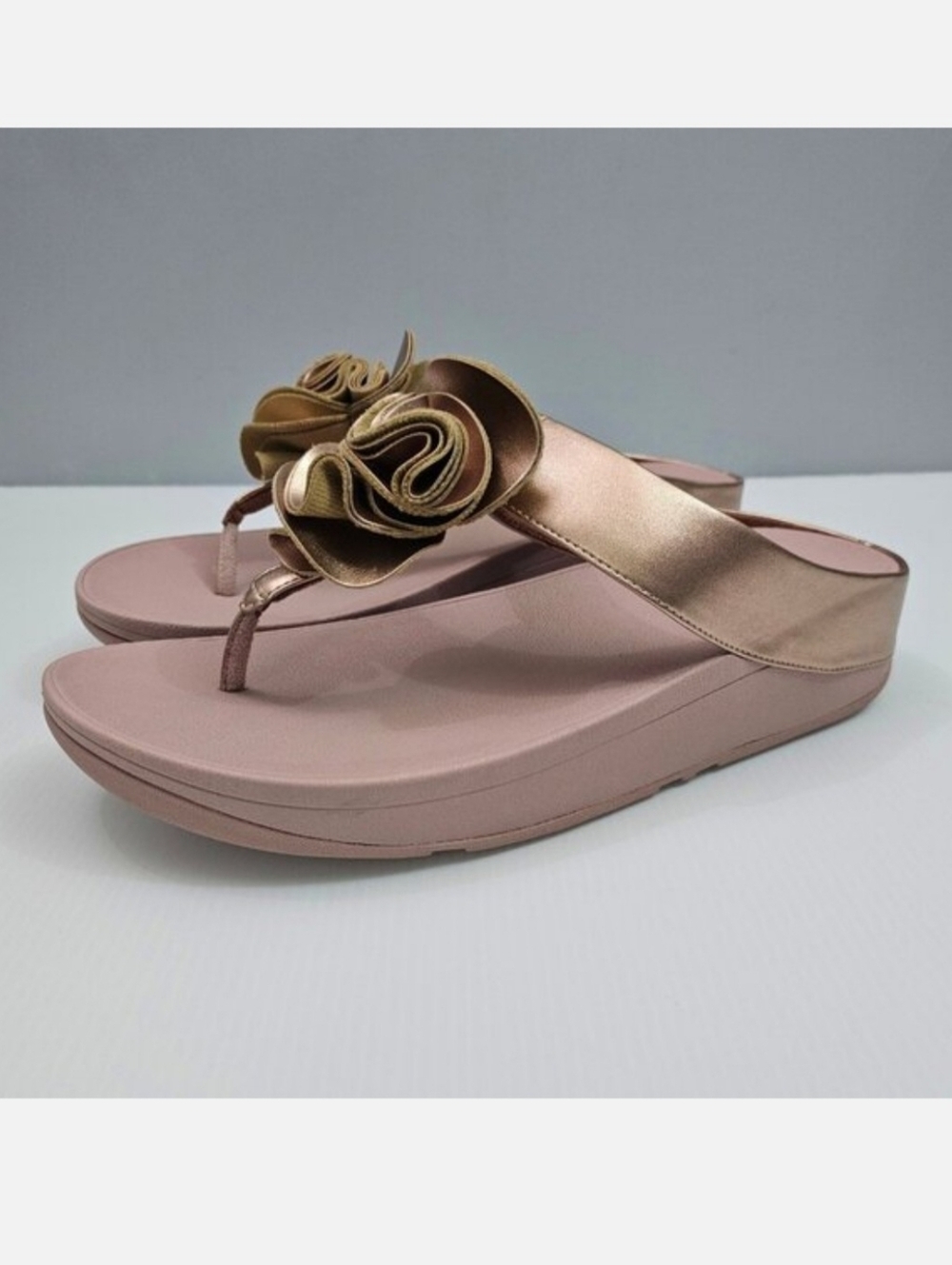 FitFlop Florrie Wedge Sandal Womens 11 Rose Gold Walking Comfort Platform NEW